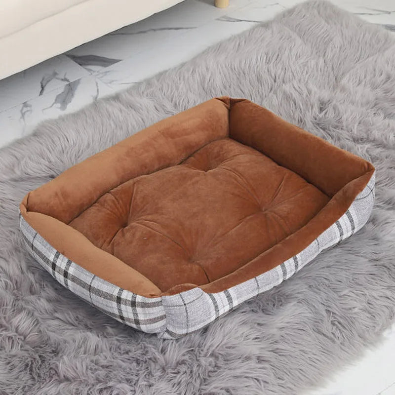 Warm Dog House Soft Nest Pet Large Dog Bed Baskets Fall Winter Kennel For Cat Washable House Puppy Supplies Cotton Kennel Mat