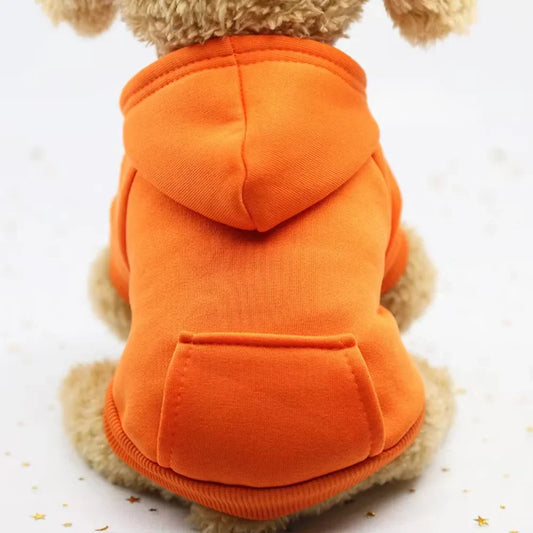 Dog Cat Hoodie Pet Warm Autumn Winter Coat Solid Color Cotton Dog Clothes with Pocket Outdoor Wholesale Designer dog clothes